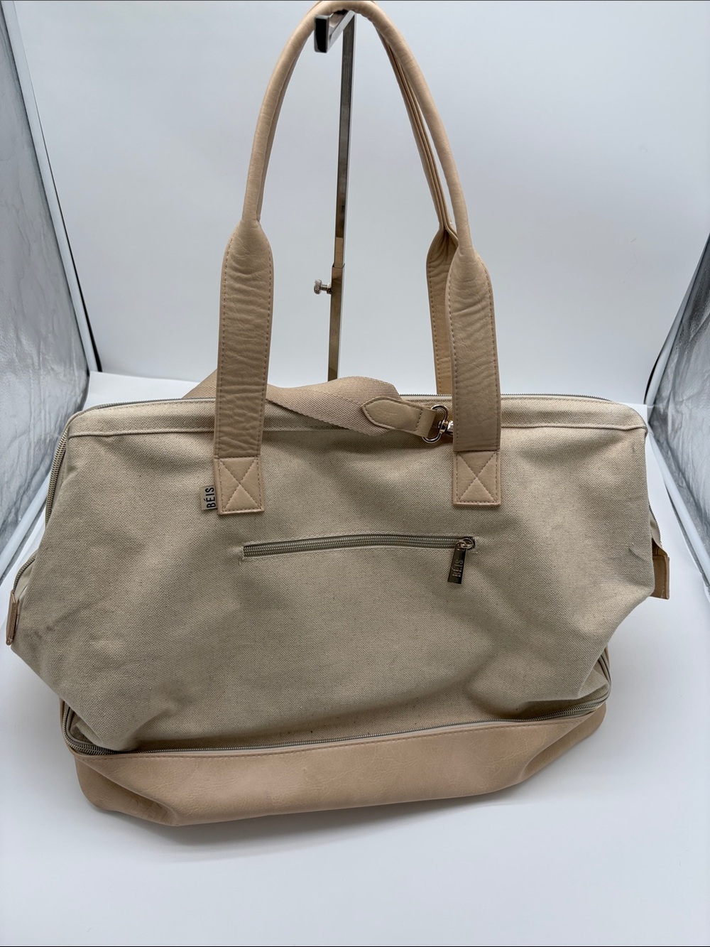 Beis Tan Beige Canvas  Shoulder Strap The Weekender Bag BLEMISHES